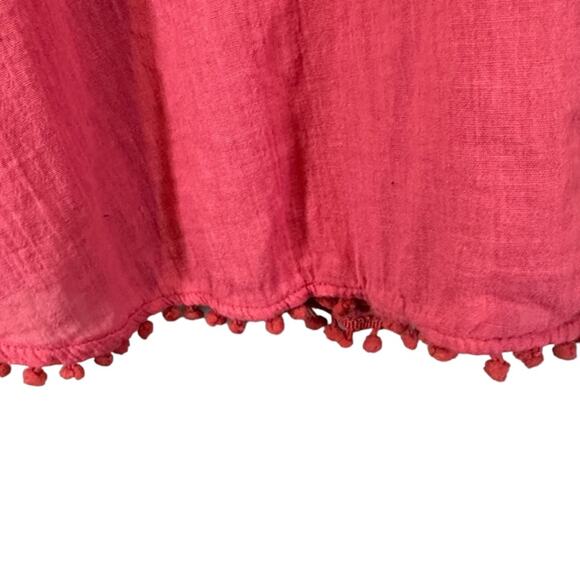 Mango Pink Sleeveless Beaded Neck Lightweight Trapeze Swing Dress Women Sz 2 - Picture 5 of 8